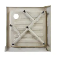 Almagro | cădiță de duș pătrată 100x100x13,5 cm, acril, cu sifon