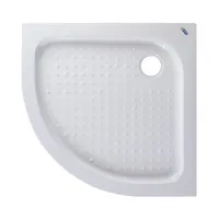 Almagro | cădiță de duș semirotundă 80x80x13,5 cm, acril, cu sifon