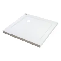 Coria | cădiță de duș pătrată 80x80x5 cm, acril, cu sifon