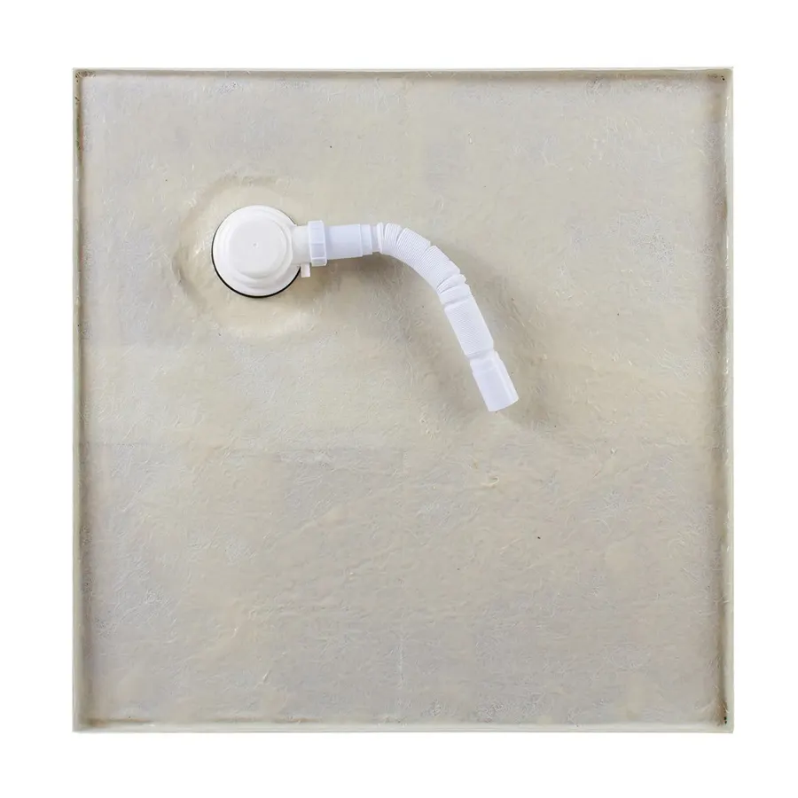 Coria | cădiță de duș pătrată 80x80x5 cm, acril, cu sifon