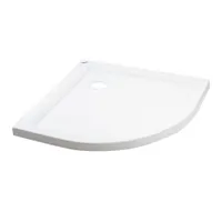 Coria | cădiță de duș semirotundă 80x80x5 cm, acril, cu sifon