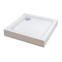 Almagro | cădiță de duș pătrată, din acril, 90x90x13,5 cm, cu sifon