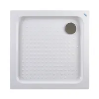 Almagro | cădiță de duș pătrată, din acril, 90x90x13,5 cm, cu sifon