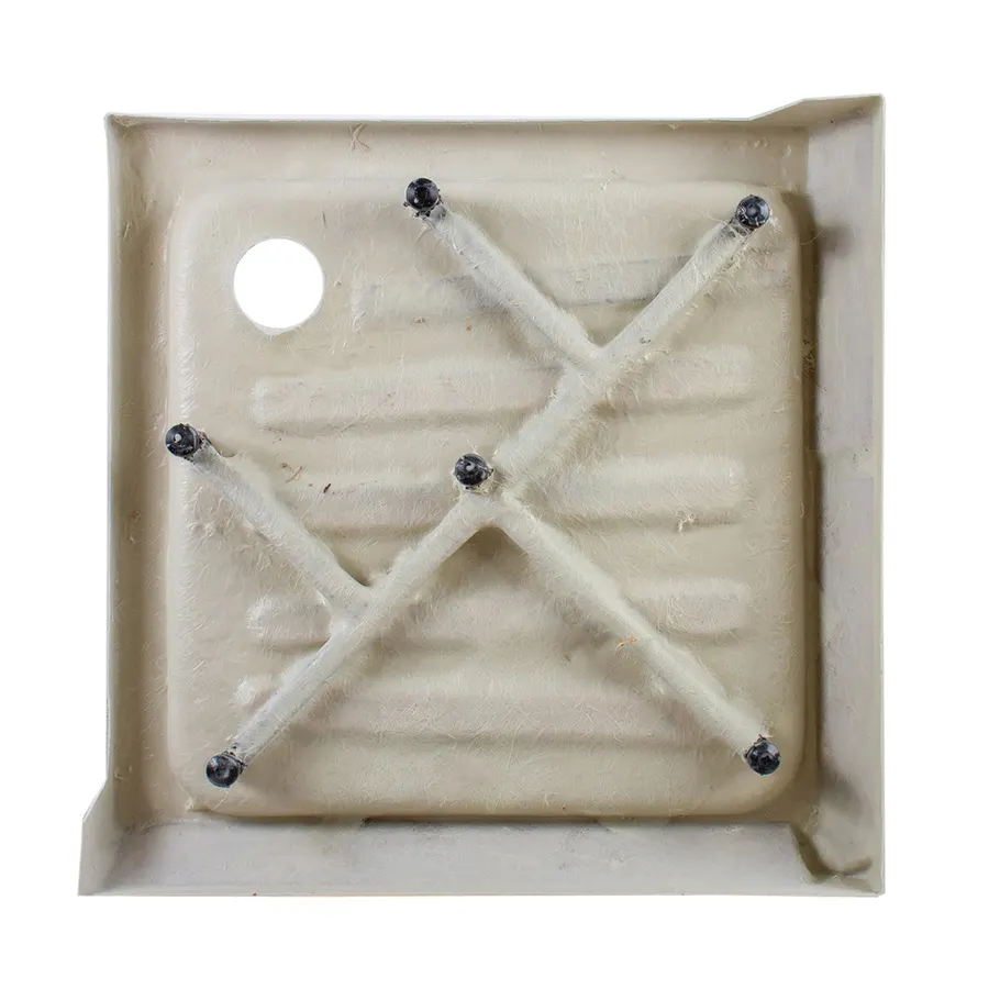 Almagro | cădiță de duș pătrată, din acril, 90x90x13,5 cm, cu sifon