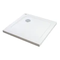 Coria | cădiță de duș pătrată 90x90x5 cm, acril, cu sifon