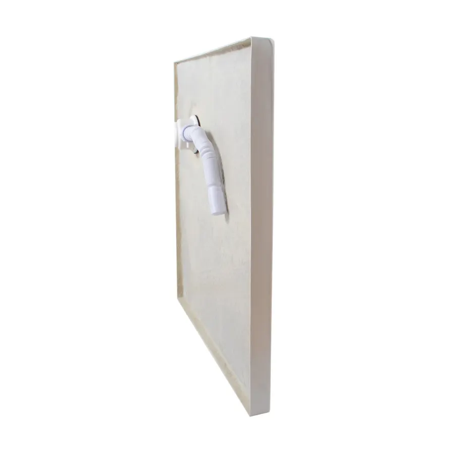 Coria | cădiță de duș pătrată 90x90x5 cm, acril, cu sifon
