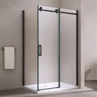 Milano | cabină de duș Duo Black 90x120, 195cm, 8mm, NANO