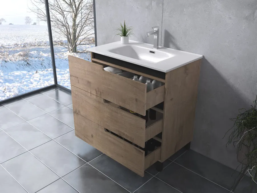 Torino | dulap de baie Sonoma cu lavoar 70cm