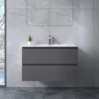 Catania | Gri antracit mat, dulap de baie cu lavoar, 70cm