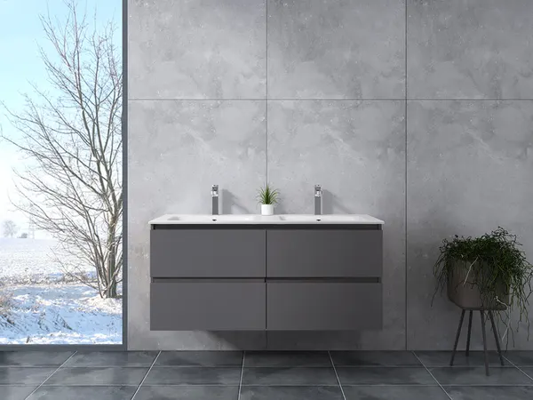 Dijon | Gri antracit mat, dulap de baie cu lavoar 120cm