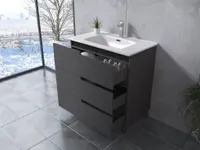 Torino | Gri antracit mat, dulap de baie cu lavoar 60cm