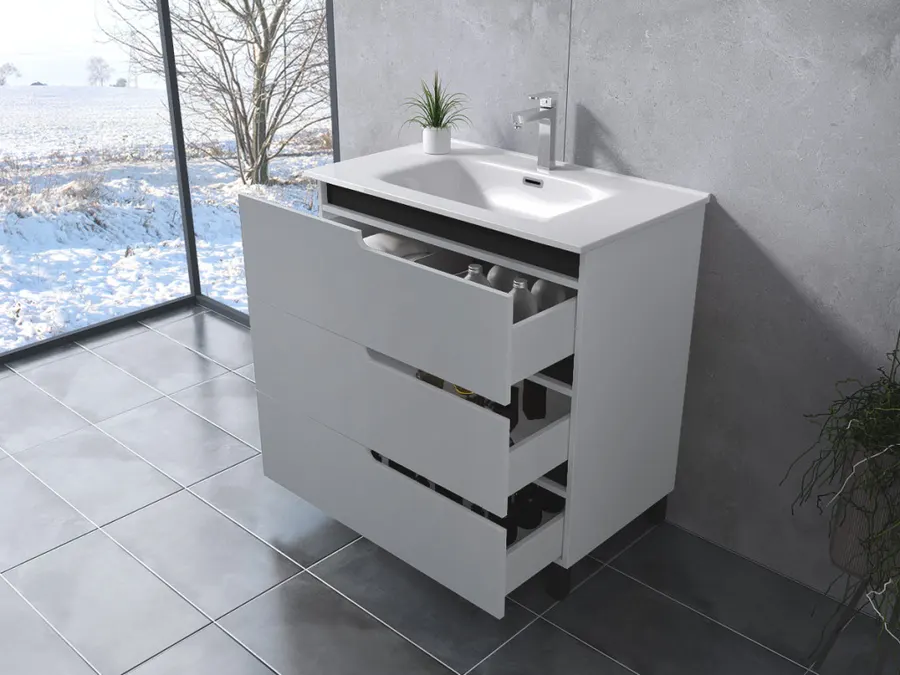 Torino | dulap de baie cu lavoar White 90cm