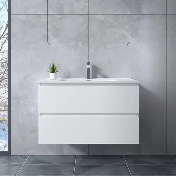 Catania | dulap de baie White cu lavoar 60cm
