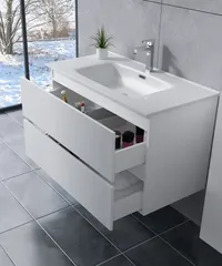 Catania | dulap de baie White cu lavoar 80cm