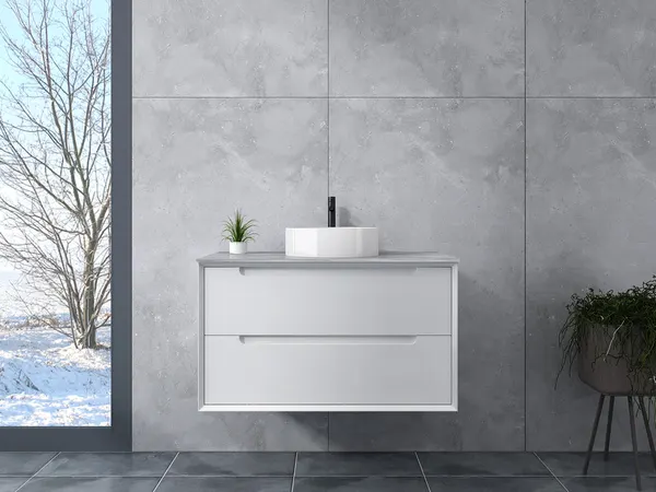 Genova | dulap de baie cu lavoar White 60 cm