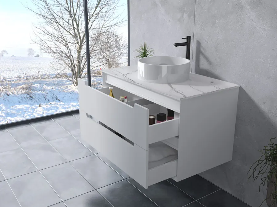 Genova | dulap de baie White cu lavoar 70 cm