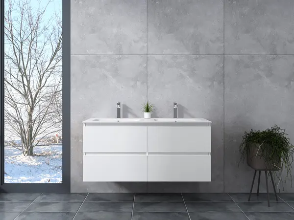 Dijon | dulap de baie White cu lavoar 120cm