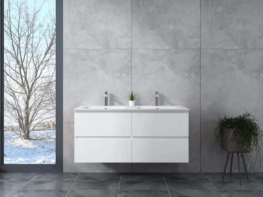 Dijon | dulap de baie White cu lavoar 120cm