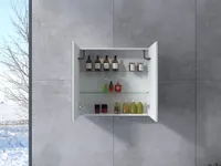 Sevilla | dulap cu oglindă White, cu două uși, cu iluminare LED 80 cm