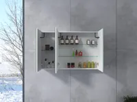 Vicenza | dulap cu oglindă White, cu trei uși, cu iluminare LED 120 cm
