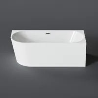 CORNER | cadă de baie semi-freestanding, de colț, dreapta, albă, 150x75x58 cm