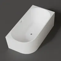 CORNER | cadă de baie semi-freestanding, de colț, dreapta, albă, 150x75x58 cm
