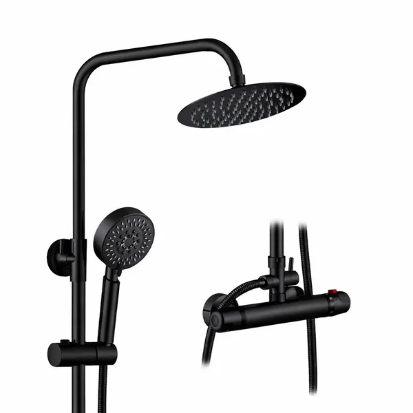 Voile | set de duș Black, cu baterie cu termostat