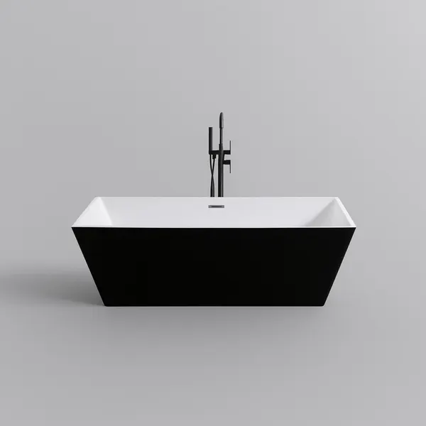 CUBE | cadă de baie freestanding, negru-alb, 170x75x58 cm
