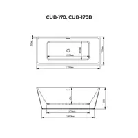 CUBE | cadă de baie freestanding, negru-alb, 170x75x58 cm
