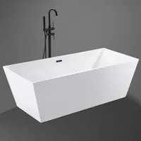CUBE | cadă de baie freestanding, albă, 170x75x58 cm