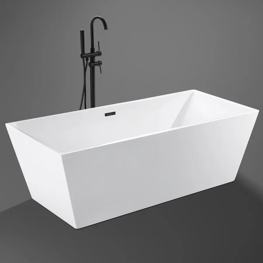CUBE | cadă de baie freestanding, albă, 170x75x58 cm