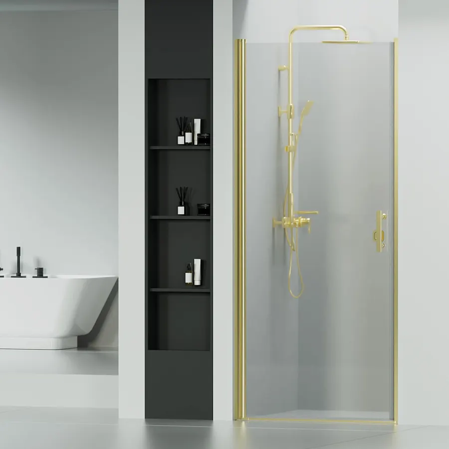 Madeira | ușă de duș batantă Gold 80, 190cm, 6mm, NANO