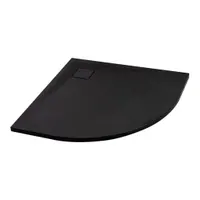 Cagliari | cădiță de duș semirotundă Black 80x80x2,6 cm, SMC, cu sifon