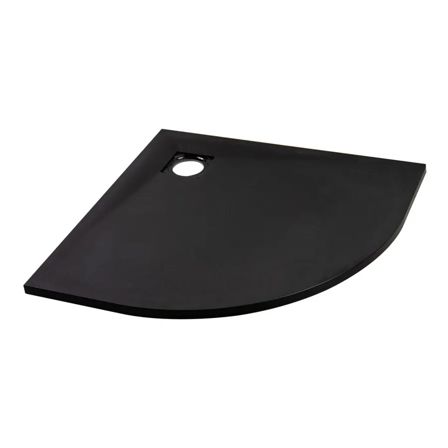Cagliari | cădiță de duș semirotundă Black 80x80x2,6 cm, SMC, cu sifon