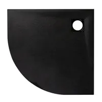 Cagliari | cădiță de duș semirotundă Black 80x80x2,6 cm, SMC, cu sifon