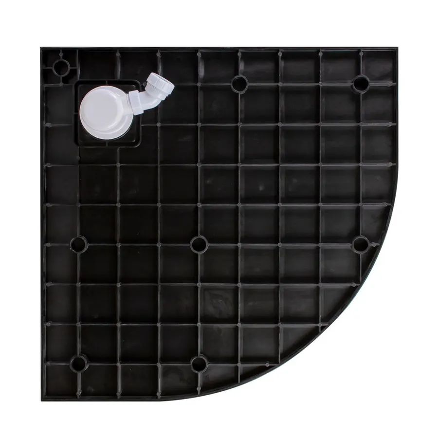 Cagliari | cădiță de duș semirotundă Black 80x80x2,6 cm, SMC, cu sifon