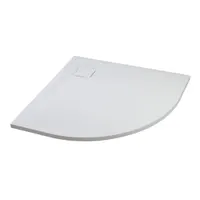 Cagliari | cădiță de duș semirotundă White 80x80x2,6 cm, SMC, cu sifon