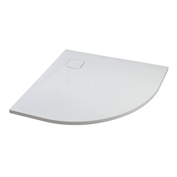 Cagliari | cădiță de duș semirotundă White 80x80x2,6 cm, SMC, cu sifon