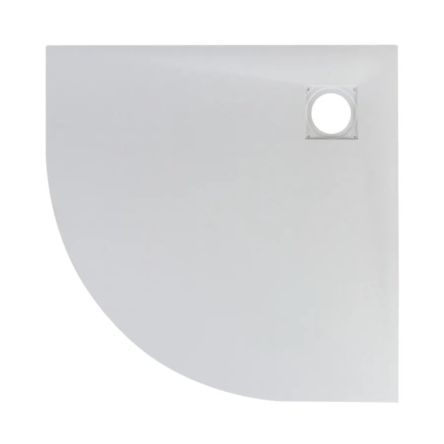 Cagliari | cădiță de duș semirotundă White 80x80x2,6 cm, SMC, cu sifon
