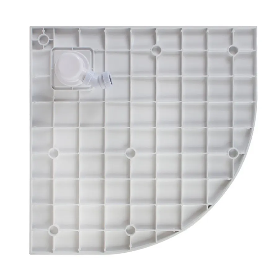 Cagliari | cădiță de duș semirotundă White 80x80x2,6 cm, SMC, cu sifon