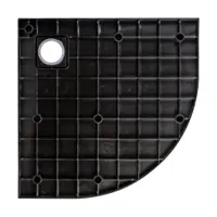 Cagliari | cădiță de duș semirotundă Black 90x90x2,6 cm, SMC, cu sifon