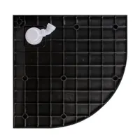 Cagliari | cădiță de duș semirotundă Black 90x90x2,6 cm, SMC, cu sifon