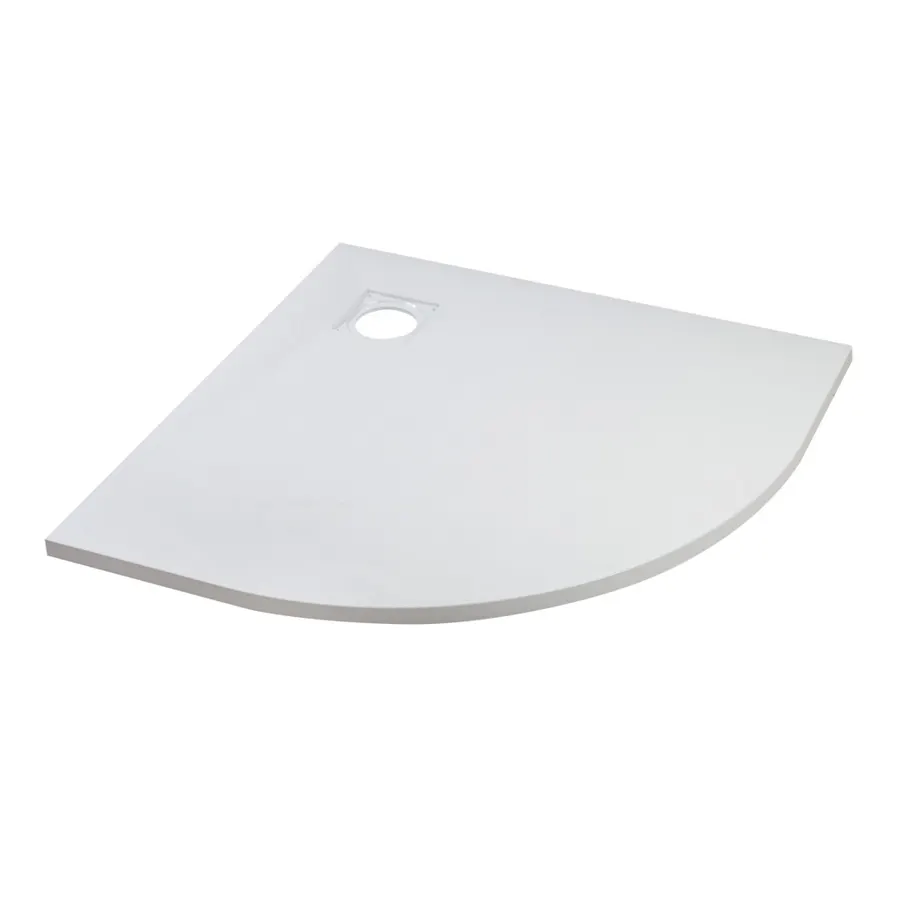 Cagliari | cădiță de duș semirotundă White 90x90x2,6 cm, SMC, cu sifon