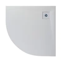 Cagliari | cădiță de duș semirotundă White 90x90x2,6 cm, SMC, cu sifon