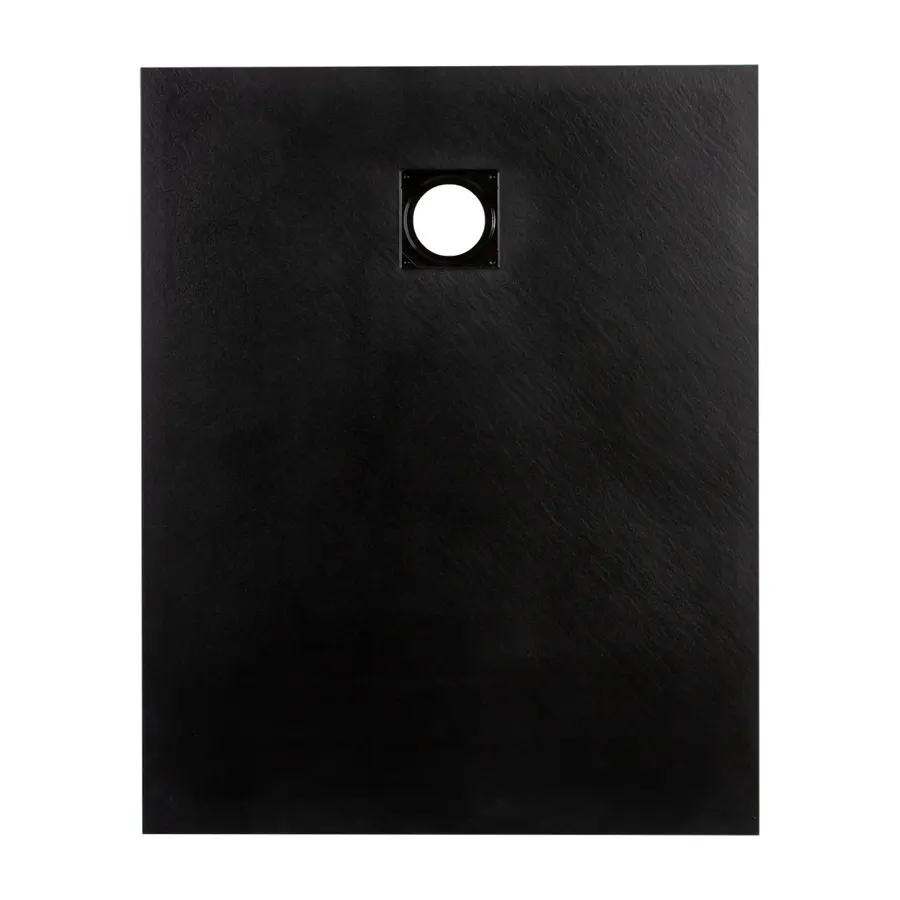 Cagliari | cădiță de duș dreptunghiulară Black 80x100x2,6 cm, SMC, cu sifon