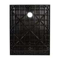 Cagliari | cădiță de duș dreptunghiulară Black 80x100x2,6 cm, SMC, cu sifon