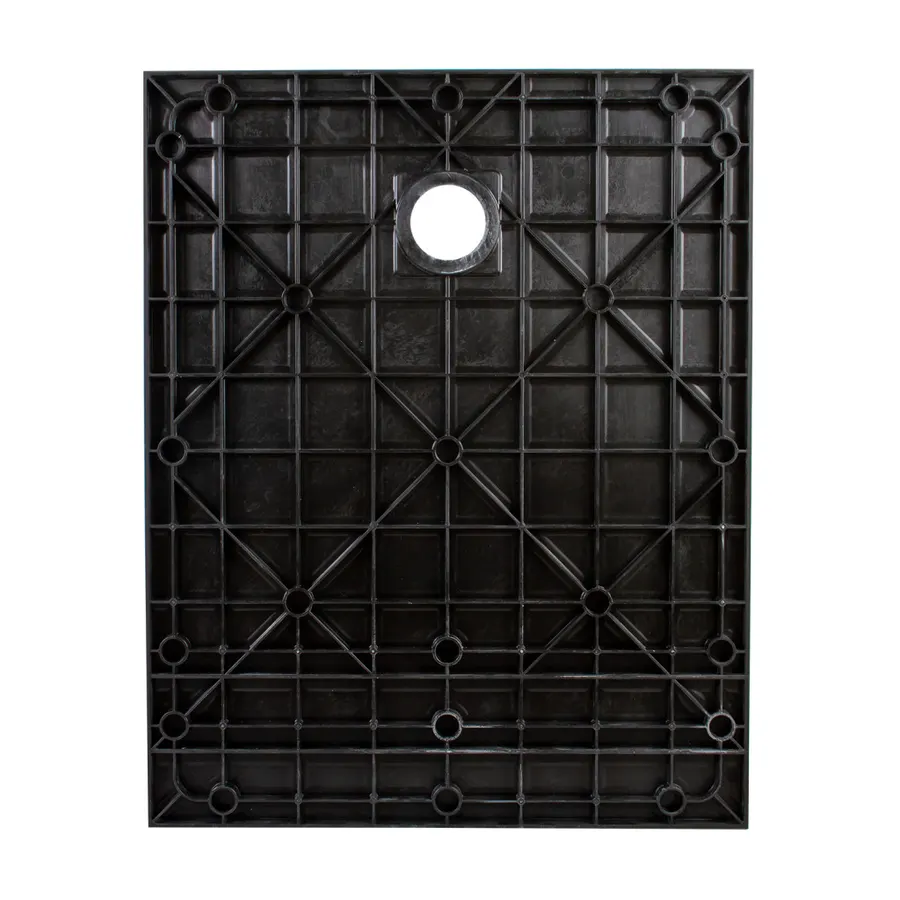 Cagliari | cădiță de duș dreptunghiulară Black 80x100x2,6 cm, SMC, cu sifon