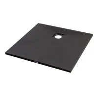 Cagliari | cădiță de duș pătrată Black, din SMC, 80x80x2,6 cm, cu sifon