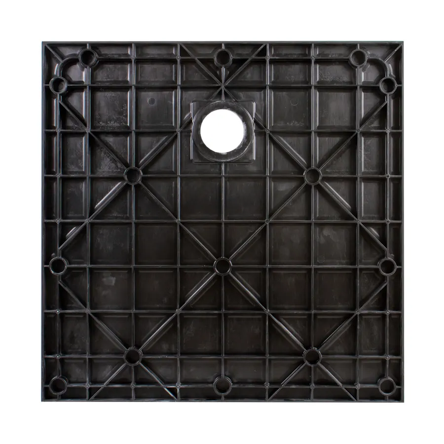 Cagliari | cădiță de duș pătrată Black, din SMC, 80x80x2,6 cm, cu sifon