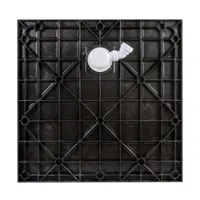 Cagliari | cădiță de duș pătrată Black, din SMC, 80x80x2,6 cm, cu sifon